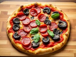 Пицца с салями и грибами портобелло: насыщенный вкус для сытного обеда