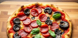 Пицца с салями и грибами портобелло: насыщенный вкус для сытного обеда