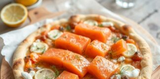 Пицца с лососем, лимонной цедрой и укропом: скандинавская лёгкость