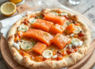 Пицца с лососем, лимонной цедрой и укропом: скандинавская лёгкость