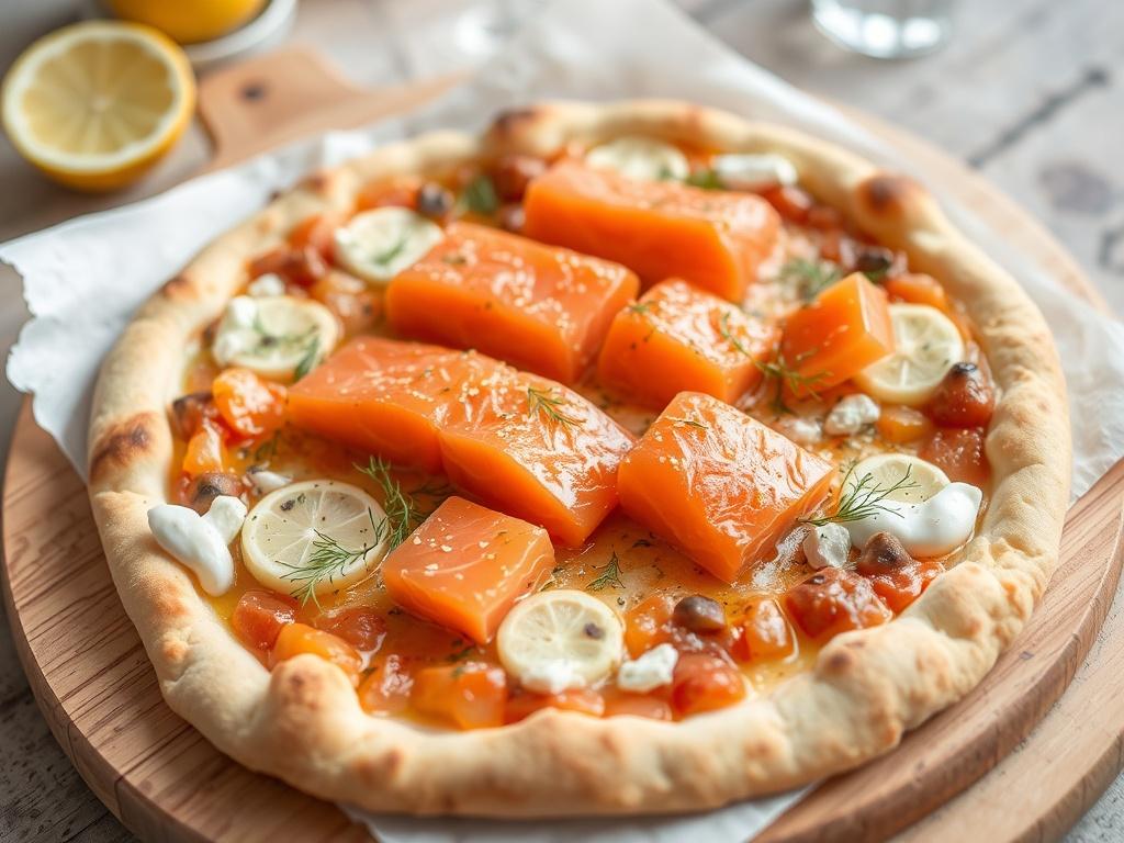 Пицца с лососем, лимонной цедрой и укропом: скандинавская лёгкость
