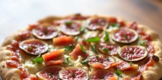 Пицца с инжиром и прошутто крудо: сладость инжира встречает соль прошутто, а сверху — искра ардуги