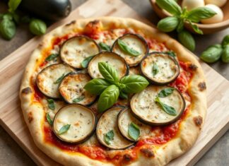 Пицца с баклажанами и базиликом: летний аромат