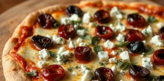 Пицца с вяленой вишней и голубым сыром: игра контрастов на тонком тесте