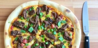 Пицца с говядиной и горчицей: пикантный мясной вариант