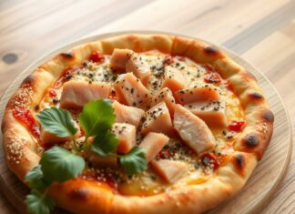 Пицца с кунжутом и тунцом: азиатский стиль