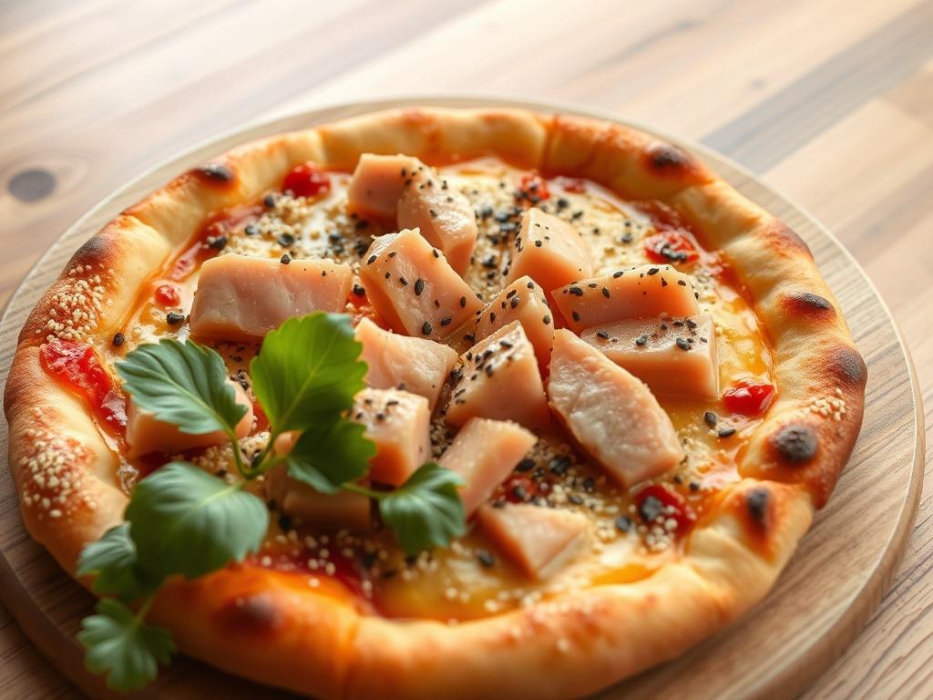 Пицца с кунжутом и тунцом: азиатский стиль
