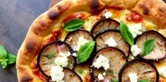 Пицца с баклажанами, фетой и мятой: свежесть Средиземноморья