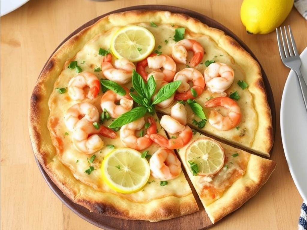 Пицца с креветками и лимоном: морская свежесть для лёгкого ужина