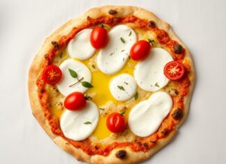 Пицца с моцареллой, черри и оливковым маслом: итальянский минимализм