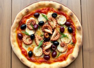 Пицца с осьминогом и оливками: средиземноморский шик