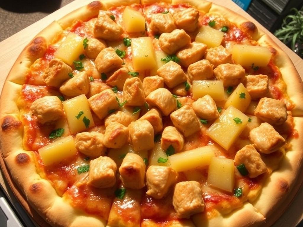 Пицца с курицей и ананасами: гавайский вариант для настроения