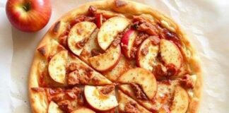 Пицца с корицей и яблоком: сладкий вариант