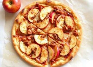 Пицца с корицей и яблоком: сладкий вариант