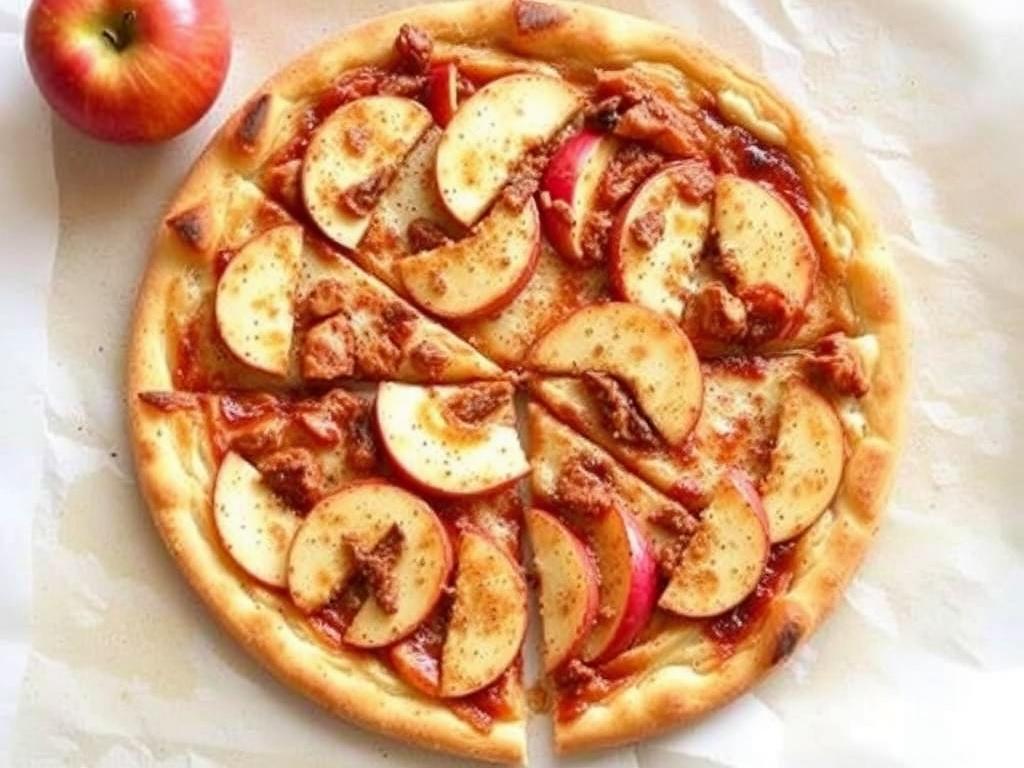 Пицца с корицей и яблоком: сладкий вариант