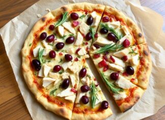 Пицца с индейкой, клюквой и розмарином: праздничный рецепт с нотками леса