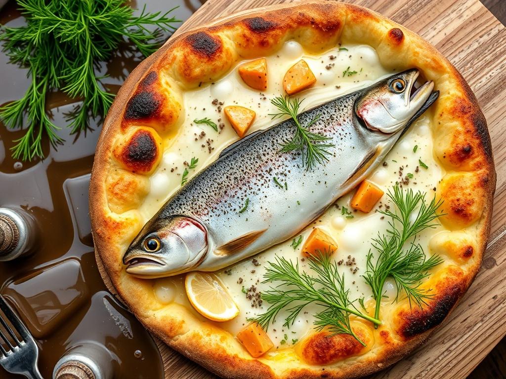 Пицца с форелью и укропом: свежесть реки