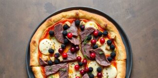 Пицца с олениной и брусникой: северное вдохновение на обычной кухонной сковороде