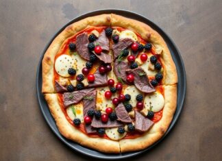Пицца с олениной и брусникой: северное вдохновение на обычной кухонной сковороде