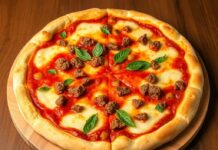 Пицца с говяжьим фаршем и томатным соусом: сытный ужин для большой компании