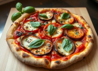 Пицца с баклажанами, томатами и базиликом: итальянский стиль с душой