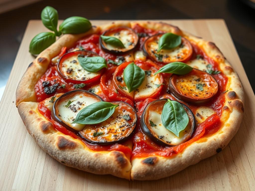 Пицца с баклажанами, томатами и базиликом: итальянский стиль с душой