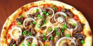 Пицца с говядиной и луком: классический мясной вариант