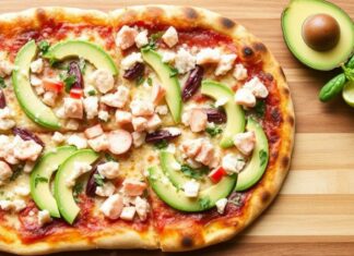 Пицца с крабом и авокадо: морской вариант
