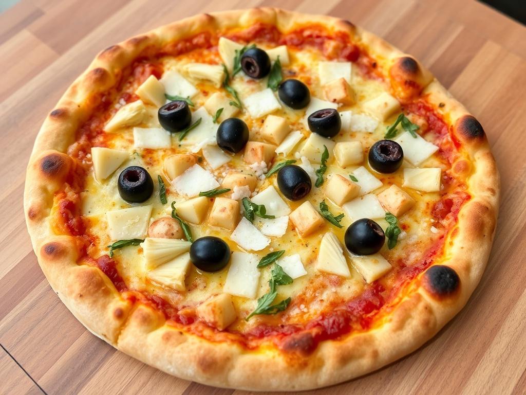 Пицца с артишоками, маслинами и пармезаном: средиземноморское настроение в каждом кусочке