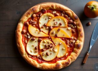 Пицца с фундуком и грушей: осенний дуэт