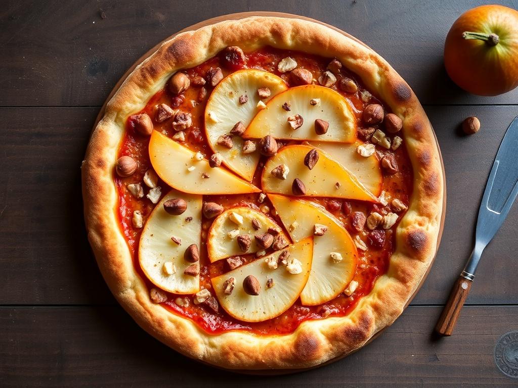 Пицца с фундуком и грушей: осенний дуэт