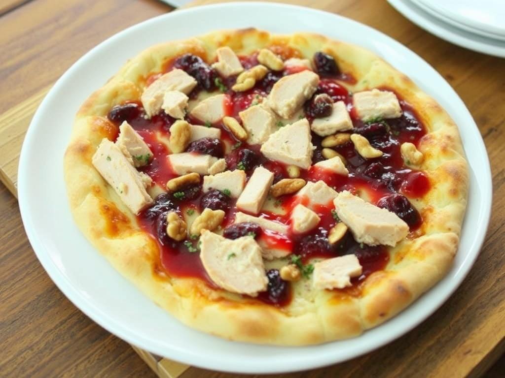 Пицца с индейкой, клюквенным соусом и орехами: праздничный вариант, который удивит гостей