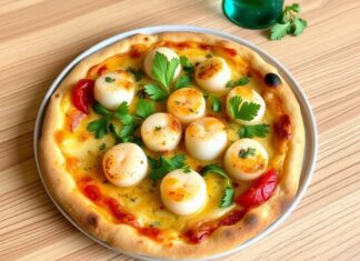 Пицца с гребешками и петрушкой: деликатес на ужин