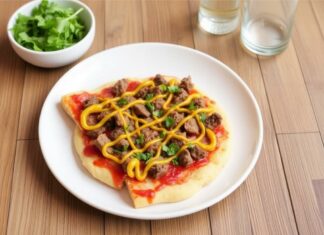 Пицца с говядиной и горчицей: пикантное сочетание