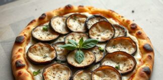 Пицца с тахини и баклажанами: неожиданный тандем с восточным акцентом на домашнем тесте