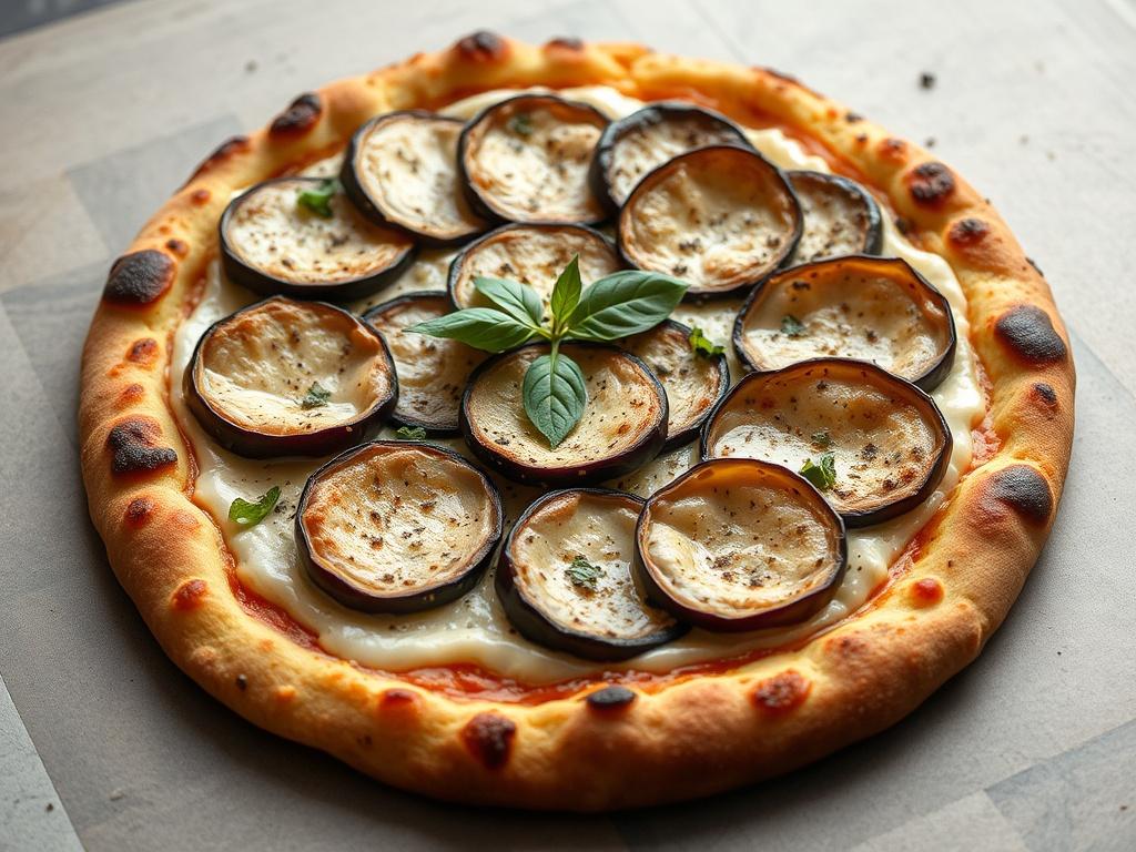 Пицца с тахини и баклажанами: неожиданный тандем с восточным акцентом на домашнем тесте