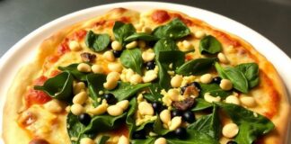 Пицца с кедровыми орешками и шпинатом: итальянский стиль