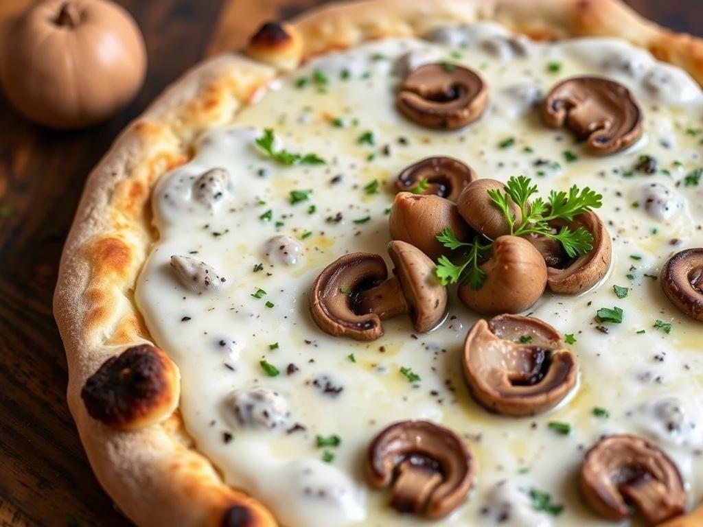 Пицца с грибами и сливочным соусом: нежный вкус