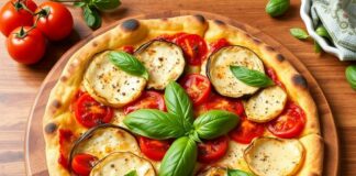 Пицца с баклажанами, помидорами и базиликом: прованский стиль