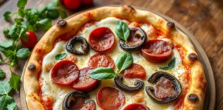 Пицца с салями и грибами портобелло: насыщенный вкус для сытного обеда