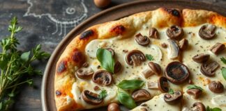 Пицца с шампиньонами и сливками: нежная текстура, которая тает во рту