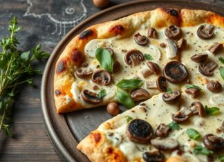 Пицца с шампиньонами и сливками: нежная текстура, которая тает во рту