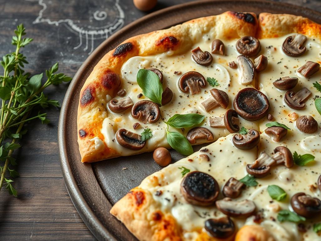 Пицца с шампиньонами и сливками: нежная текстура, которая тает во рту