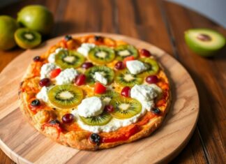 Пицца с киви и рикоттой: фруктовый сюрприз