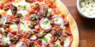 Пицца с говядиной и красным луком: сытный ужин, который согревает и удивляет