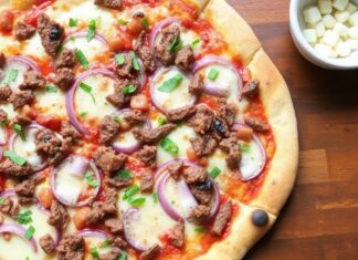 Пицца с говядиной и красным луком: сытный ужин, который согревает и удивляет