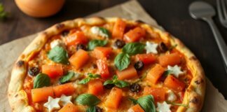 Пицца с папайей и имбирём: тропическая гармония на тонком тесте