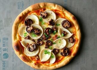 Пицца с дайконом и грибами: свежесть и хруст в каждом куске