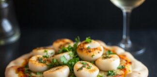 Пицца с гребешками и петрушкой: морское вдохновение на тесте