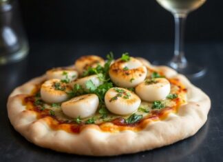 Пицца с гребешками и петрушкой: морское вдохновение на тесте